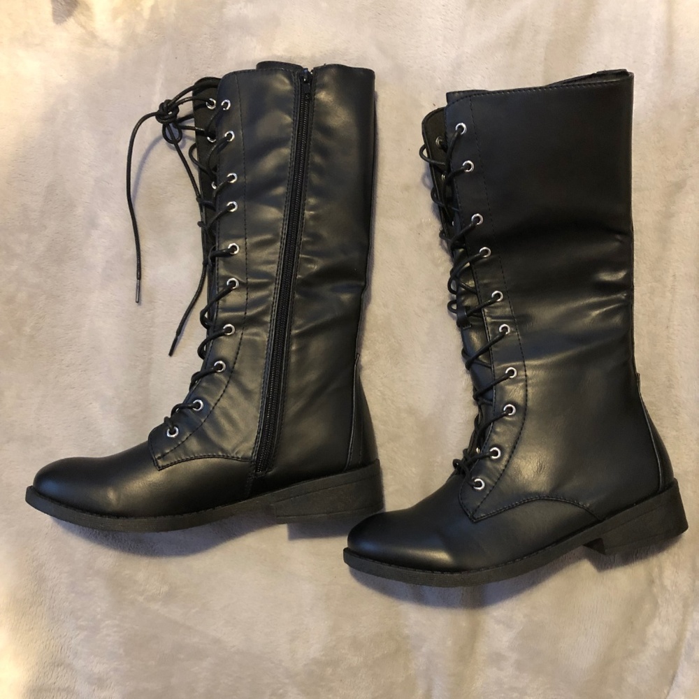Brand New! Charlotte Russe Black Combat Boots